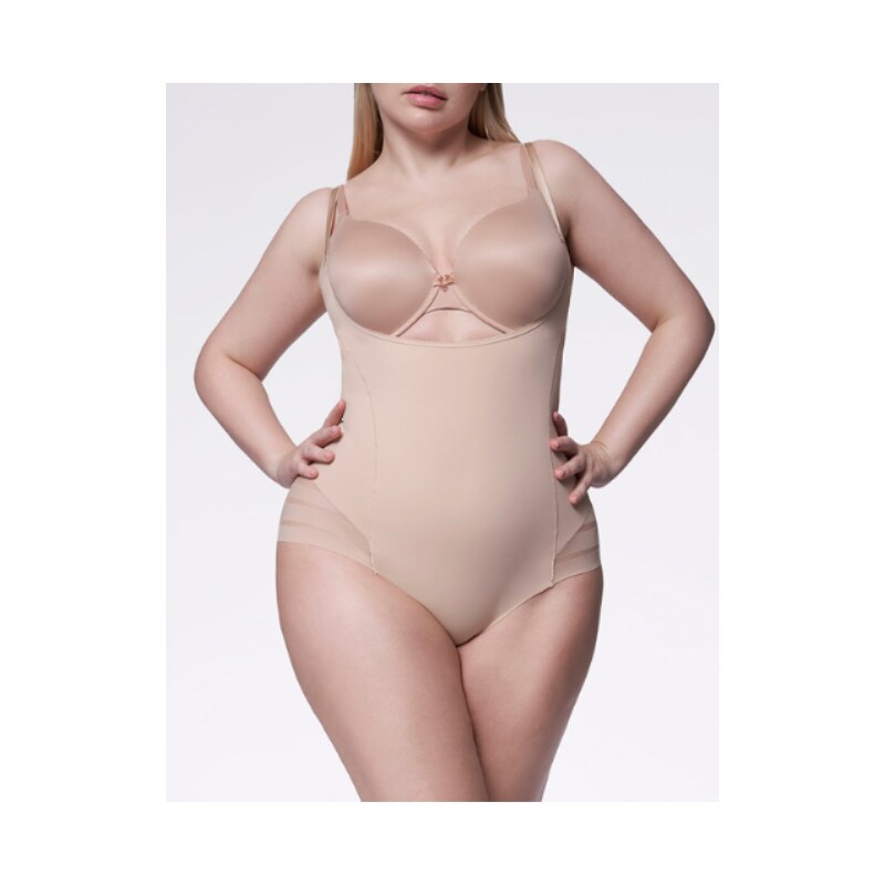 Sieťované zoštíhľujúce body 119 MESH BODY OPEN BUST Julimex 67582933
