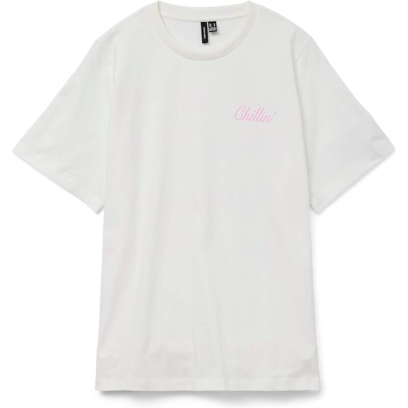 VERO MODA Tričko VMKatrine Caty ružová / biela 63570888