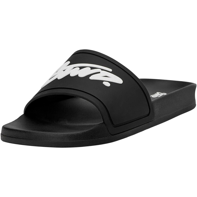 Pull&Bear Šľapky STWD čierna / biela melírovaná 63973724