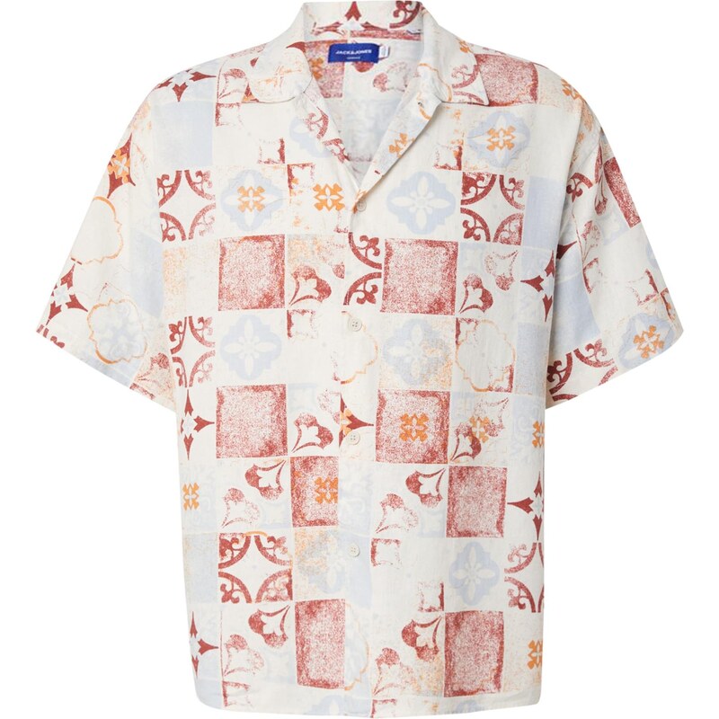 JACK & JONES Košeľa JORHydra svetlomodrá / oranžová / hrdzavo červená 63571222