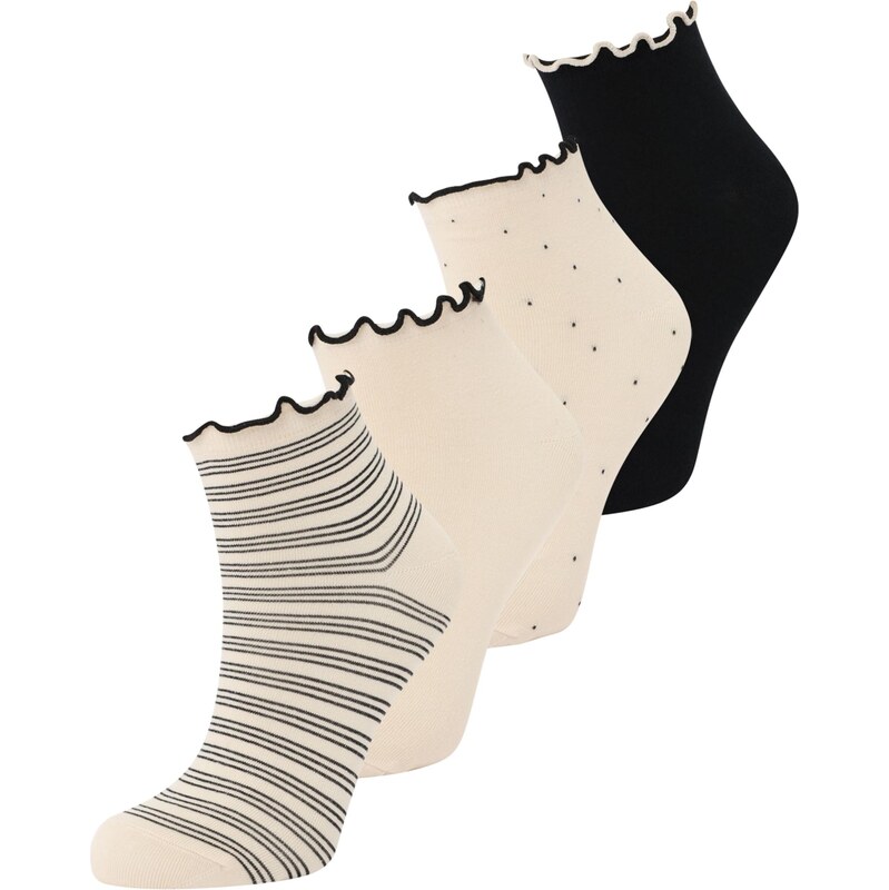 Lindex Ponožky svetlobéžová / čierna 63571204