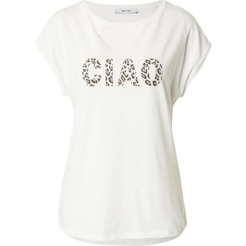 ABOUT YOU Tričko Fanny béžová / čierna / biela 66222243