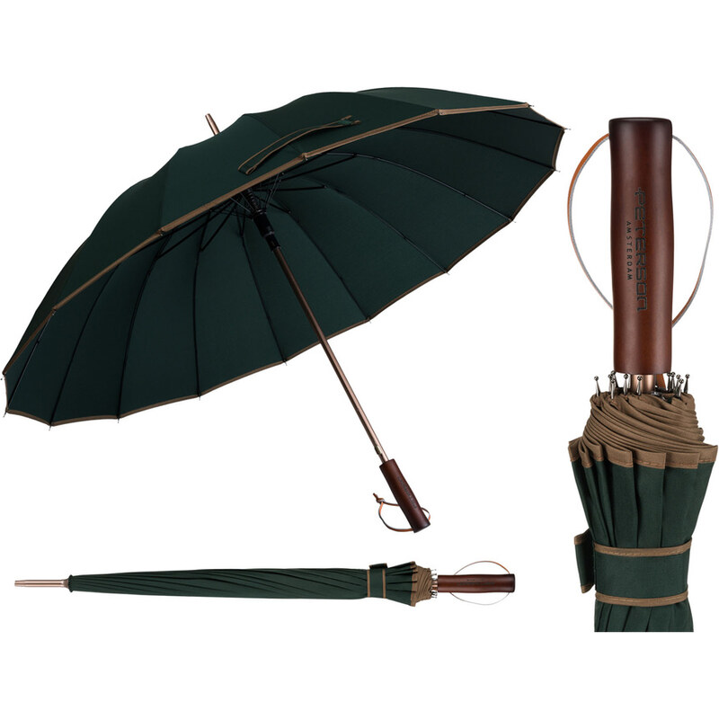 Elegantný zelený dáždnik s veľkou strieškou – Peterson 63573508