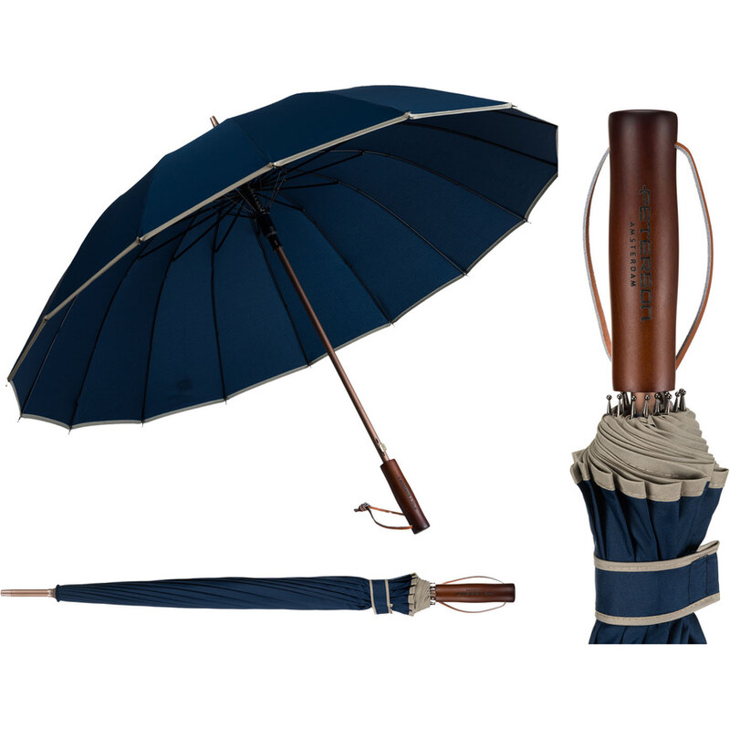 Granátovo‑čierny dáždnik s veľkou strieškou – Peterson 63573509