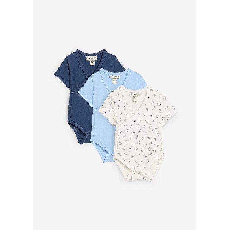bonprix Detské zavinovacie body, krátky rukáv, z čistej bio bavlny (3 63574486