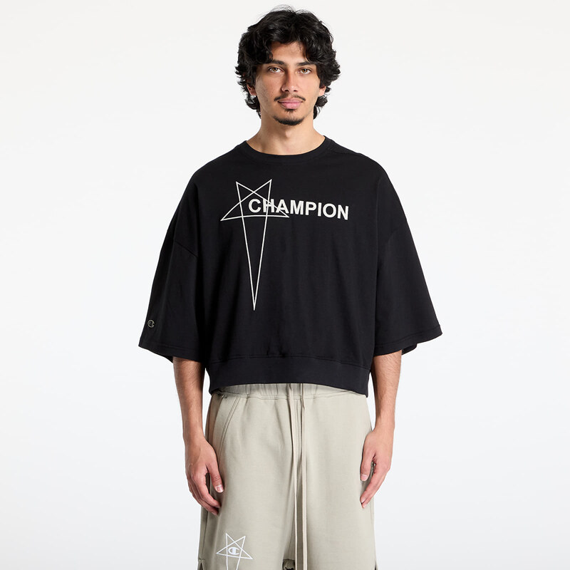 Tričko Rick Owens DRKSHDW x Champion Tommy Cropped Tee Black L 63579736