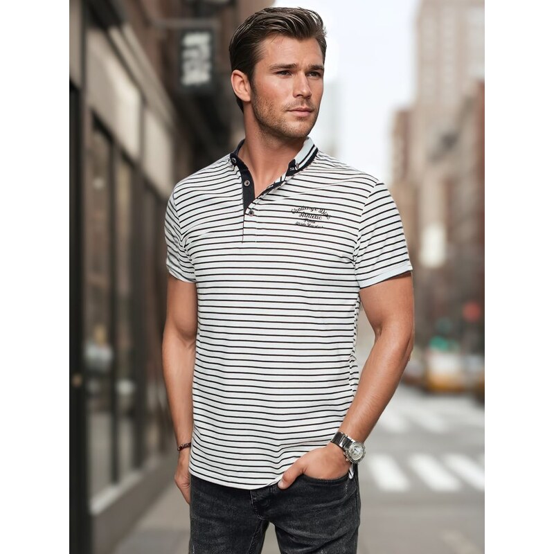 Dstreet Originálna biela pánska polokošeľa 63581043