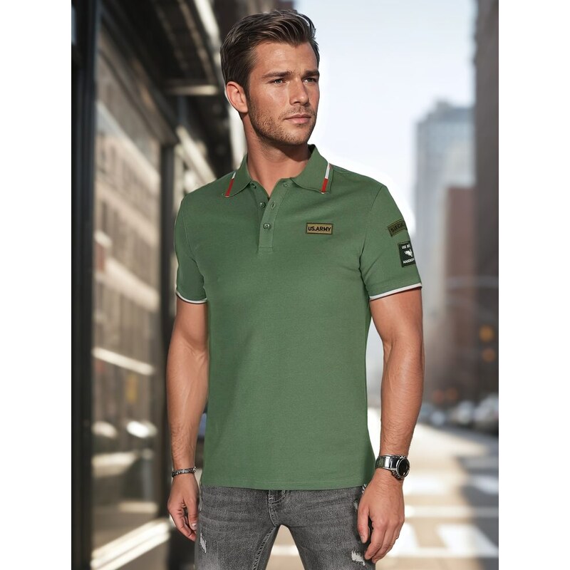 Dstreet Trendy zelená pánska polokošeľa 63581048