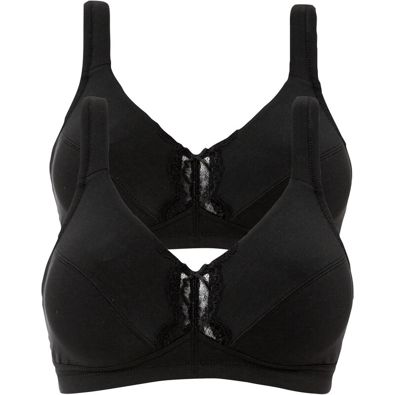 bonprix Podprsenka bez kostíc (2 ks) bio bavlna, farba čierna 48558098