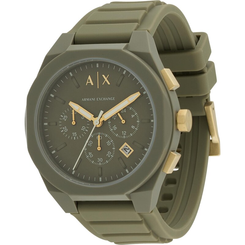 ARMANI EXCHANGE Analógové hodinky zlatá / olivová 63594624