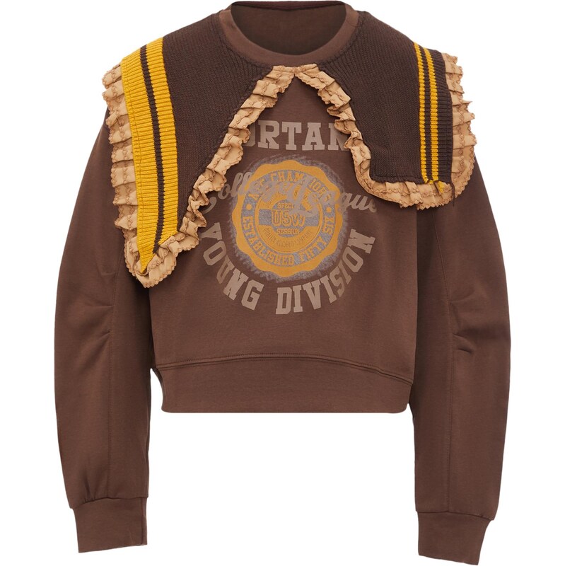 HOMEBASE Mikina tmavohnedá / karí / tmavošedá 65870842