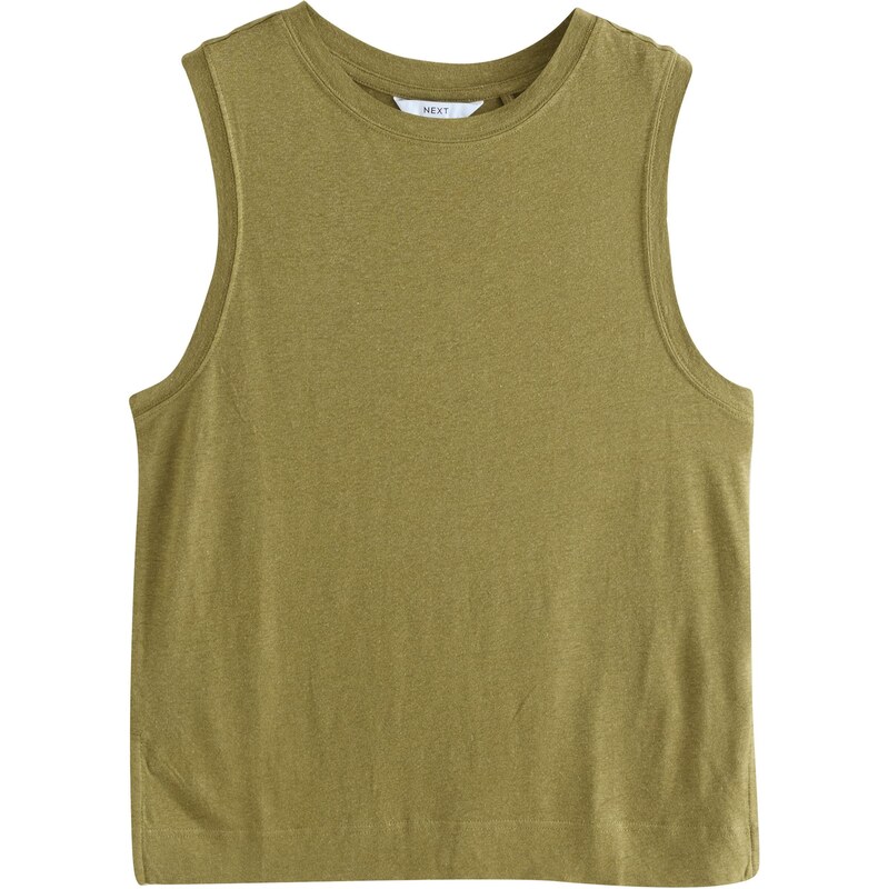 Next Vyšívaný top olivová 65843626