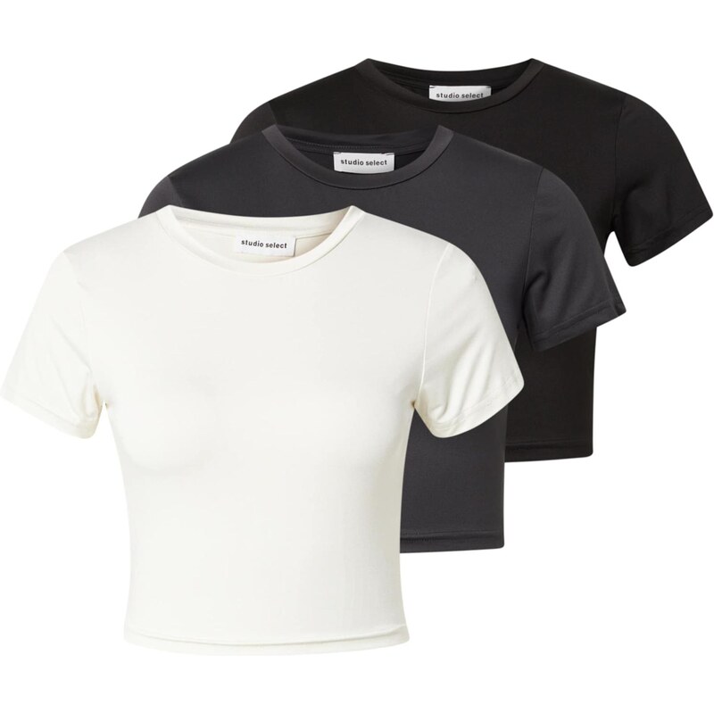 studioselect Tričko Caro farby bahna / čierna / biela 64512961