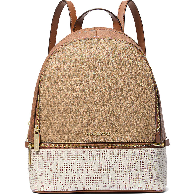 Michael Kors Batoh Rhea Medium Signature Logo Backpack Camel Multi 63717844