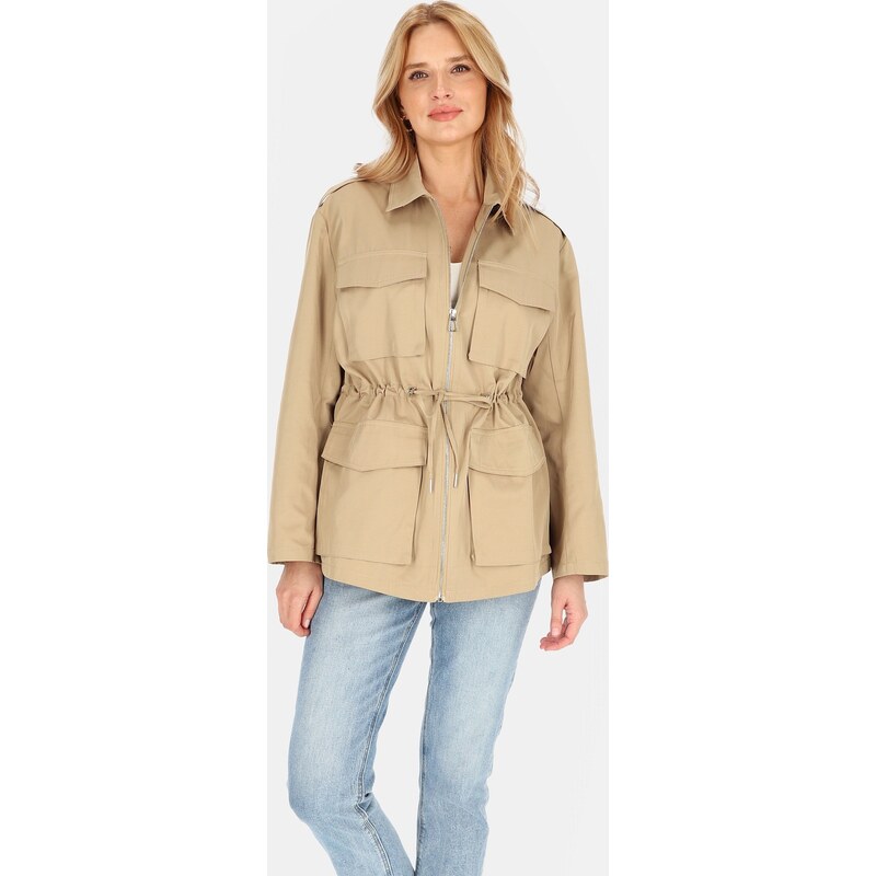 Perso Béžová ľahká dámska parka na zips BLE 252679 F - Beige 63591634