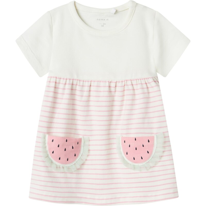 NAME IT Šaty NBFJABELLE ružová / biela 63594446