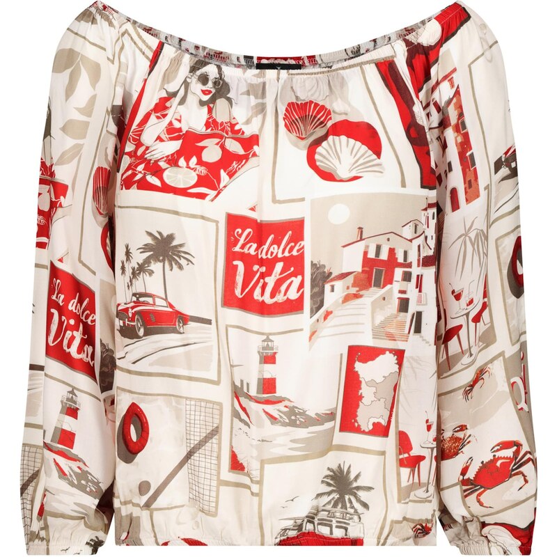 monari Blúzka béžová / krémová / červená 63594607