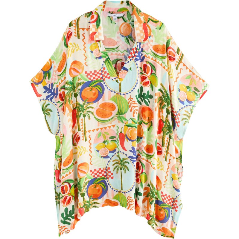 Next Kimono nebielená / enciánová / jedľová / mandarínková 63594398