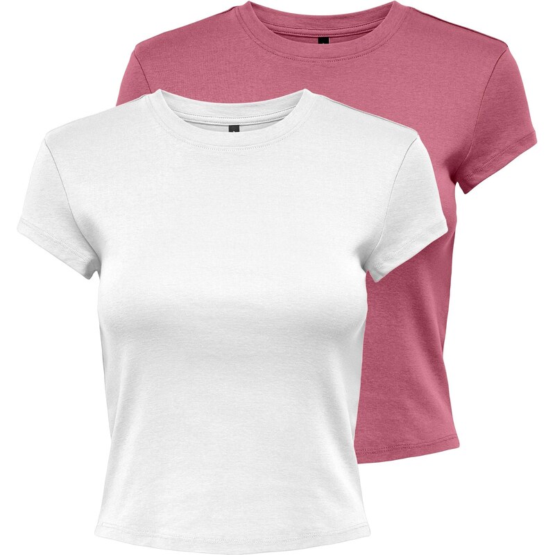 ONLY Tričko tmavoružová / biela 63603136