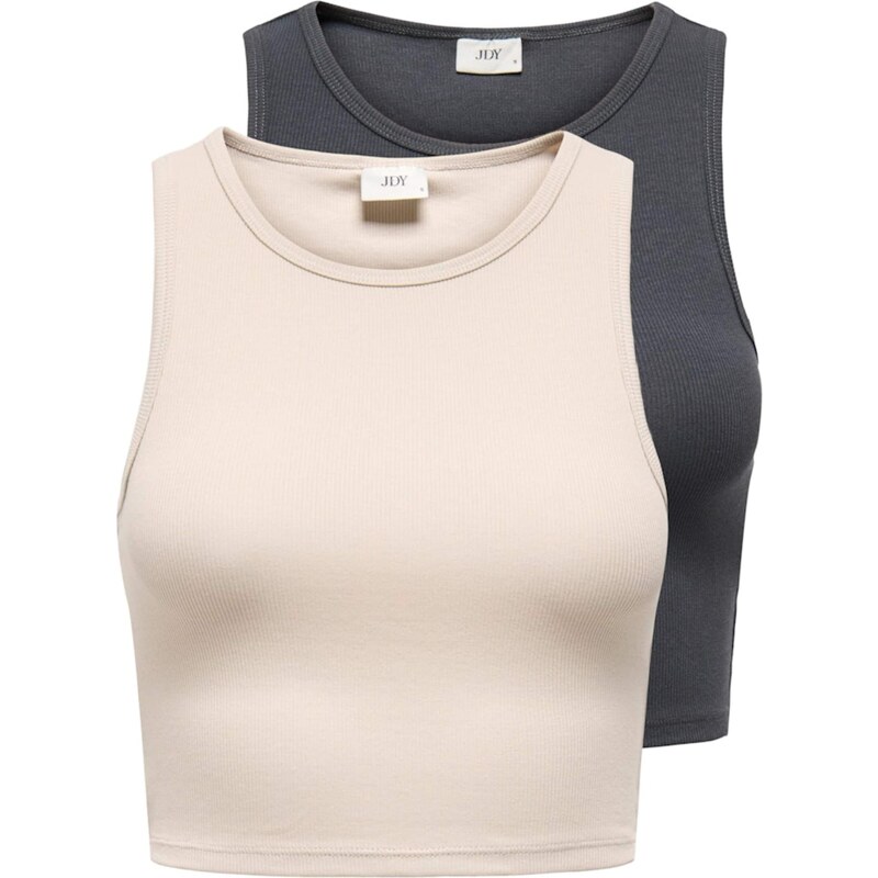 JDY Vyšívaný top JDYSofia svetlobéžová / antracitová 63705926