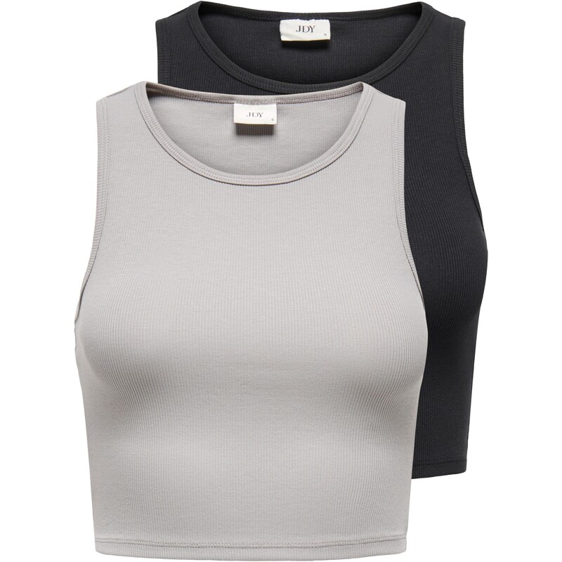JDY Vyšívaný top JDYSOFIA sivobéžová / čierna 63705927