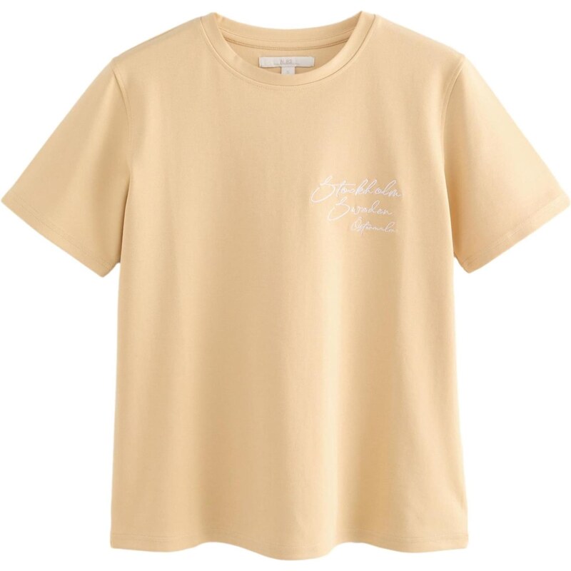 Next Tričko pastelovo žltá / biela 65650441