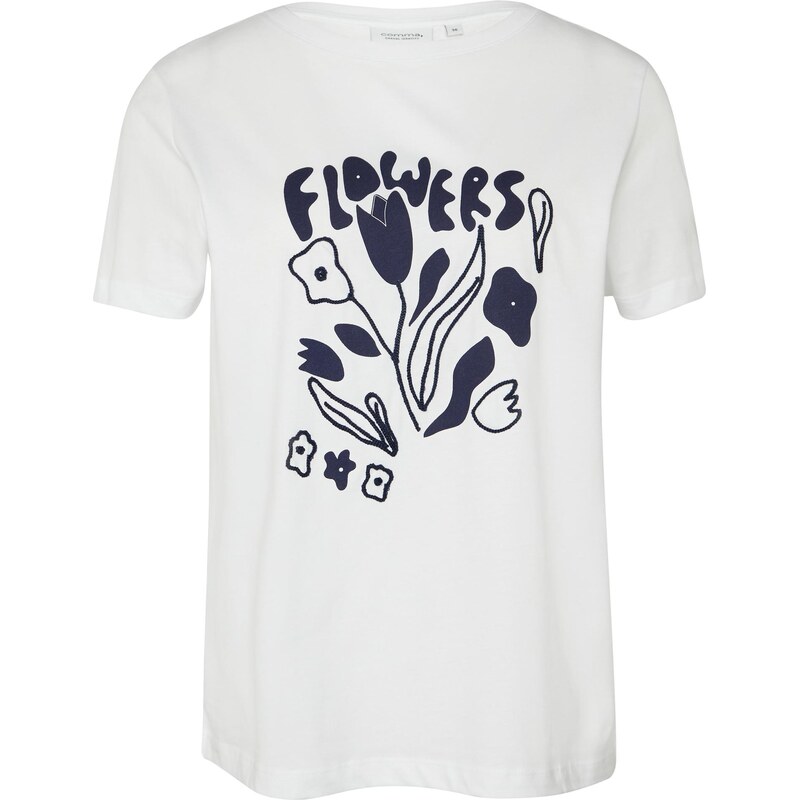 comma casual identity Tričko tmavomodrá / biela 65646041