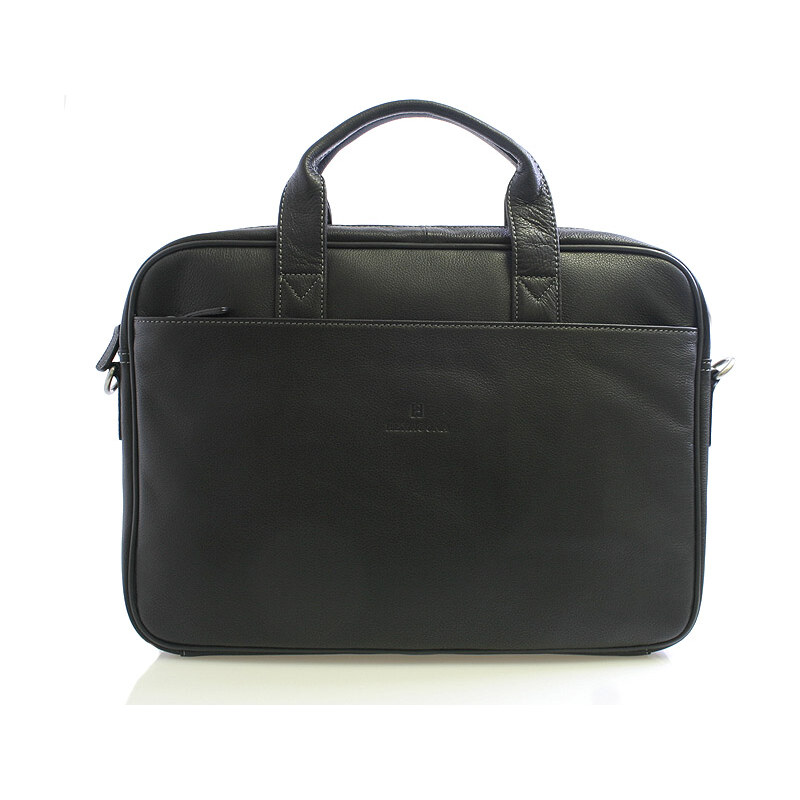 Čierna kožená taška Hexagona 62544 na notebook čierna 56863942