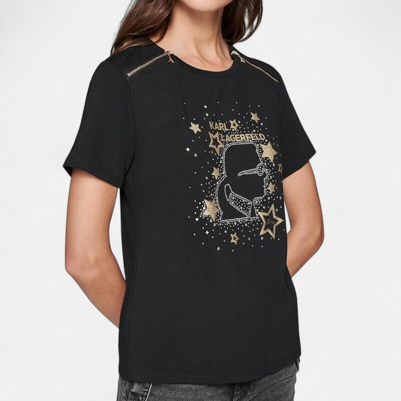 Dámské černé triko Karl Lagerfeld 56223 63654903