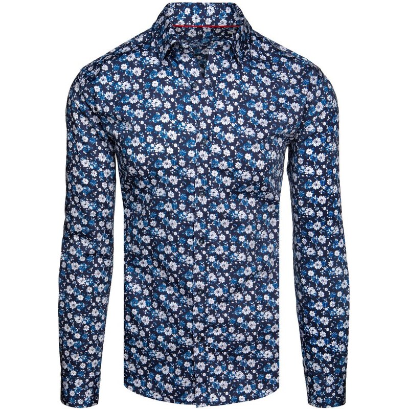 Dstreet Jedinečná granátová košeľa s kvetinovým vzorom 63657670