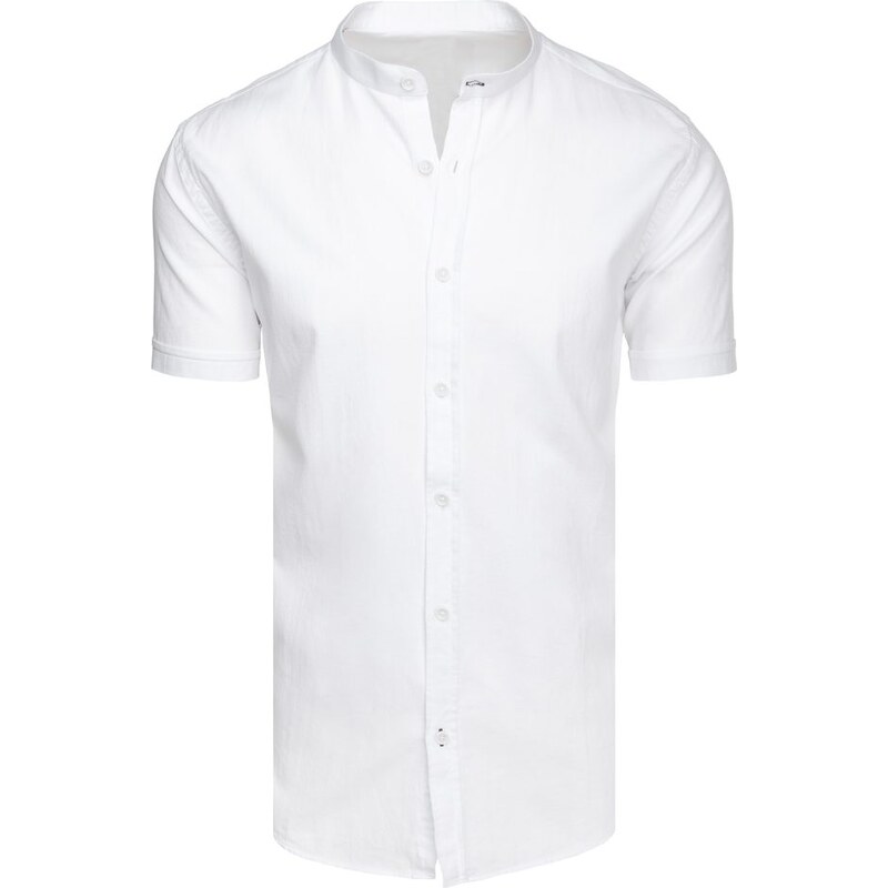 Dstreet Biela košeľa s krátkym rukávom a so stojačikom 63657675