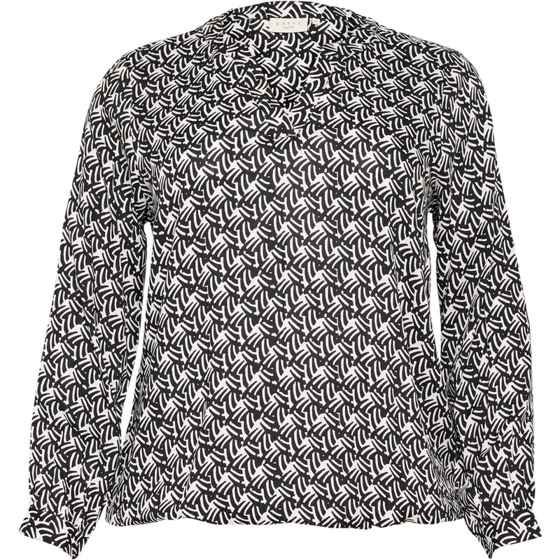 KAFFE CURVE Blúzka KCdiana čierna / šedobiela 63311282