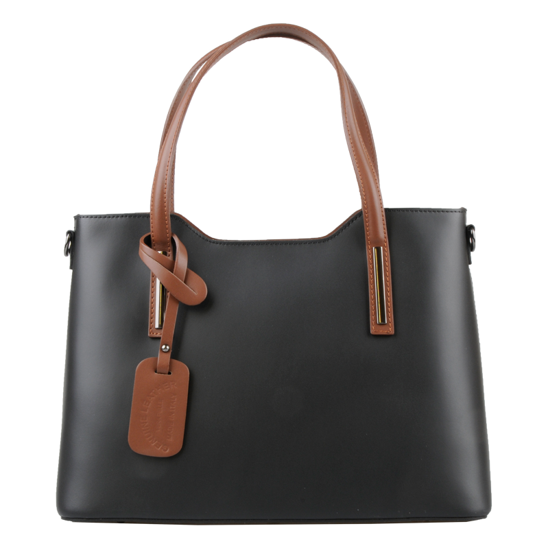 Čierna kožená talianska kabelka Isidora Nera Marrone NovaKabelka.sk 63660289