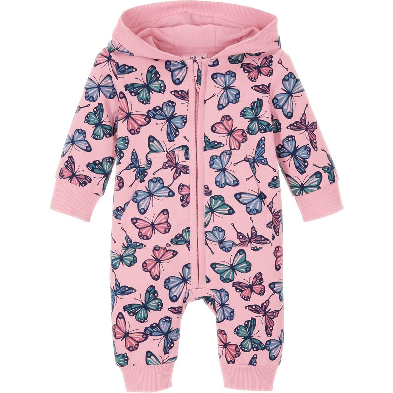 bonprix Detský mikinový overal bio bavlna, farba ružová 44767696