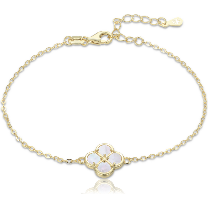 Olivie Pozlátený strieborný náramok s bielou perleťou TALIS 65279369