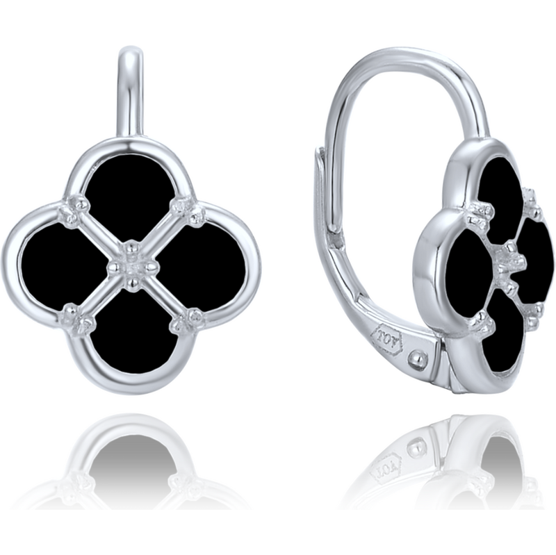 Olivie Strieborné náušnice s čiernou perleťou TALIS 64924802