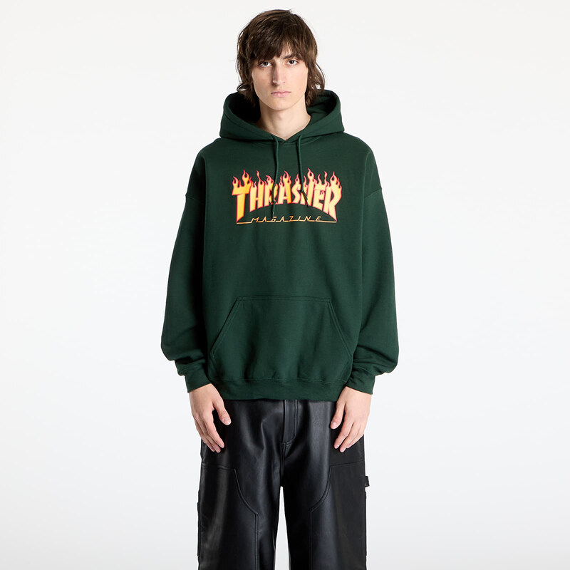 Mikina Thrasher Flame Logo Hoodie Forest Green S 62837039