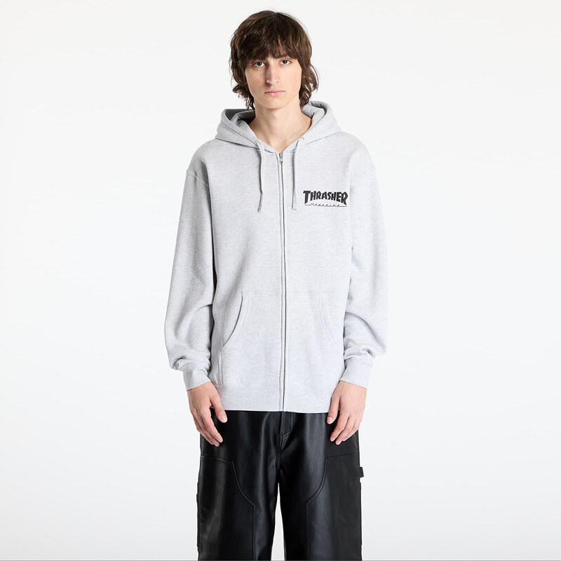 Mikina Thrasher Magazine Logo Zip Hoody Melange Grey S 60514889
