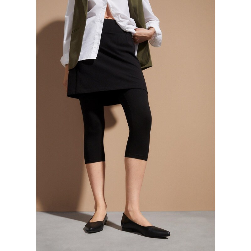 bonprix Capri legíny so sukňou, farba čierna 44891973