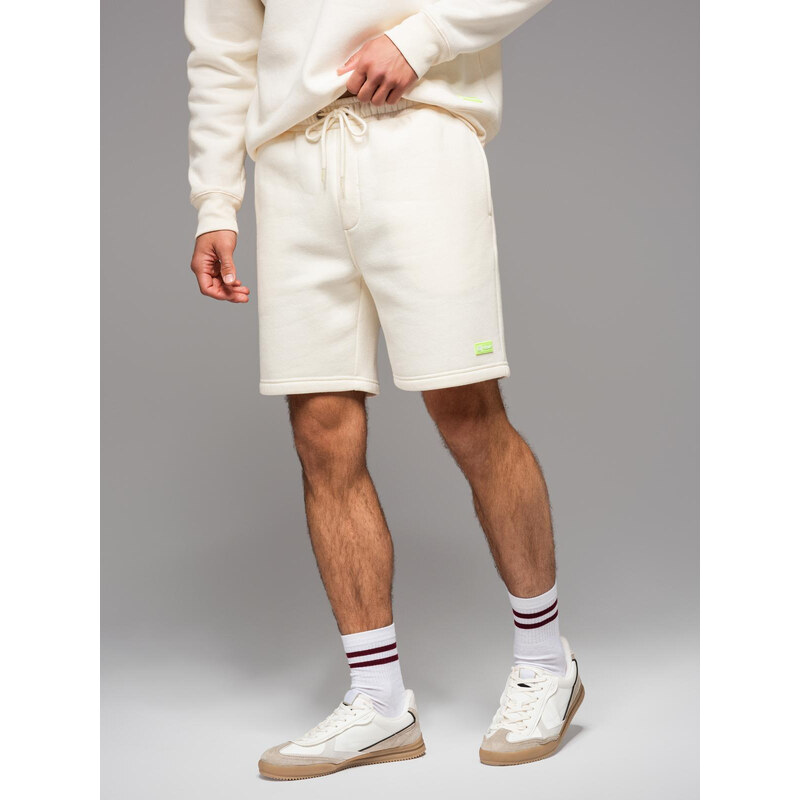 Ombre Unisex sweat shorts with drawstring waist - cream 64793022