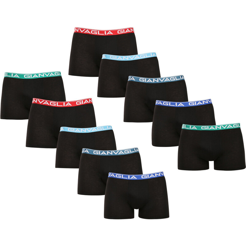 10PACK pánske boxerky Gianvaglia čierné (026) 63232767