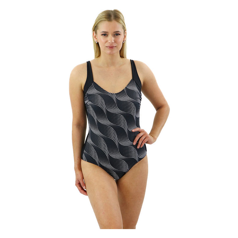 Zalewski Dámske jednodielne plavky Viki čierne s bielymi bodkami 63688174