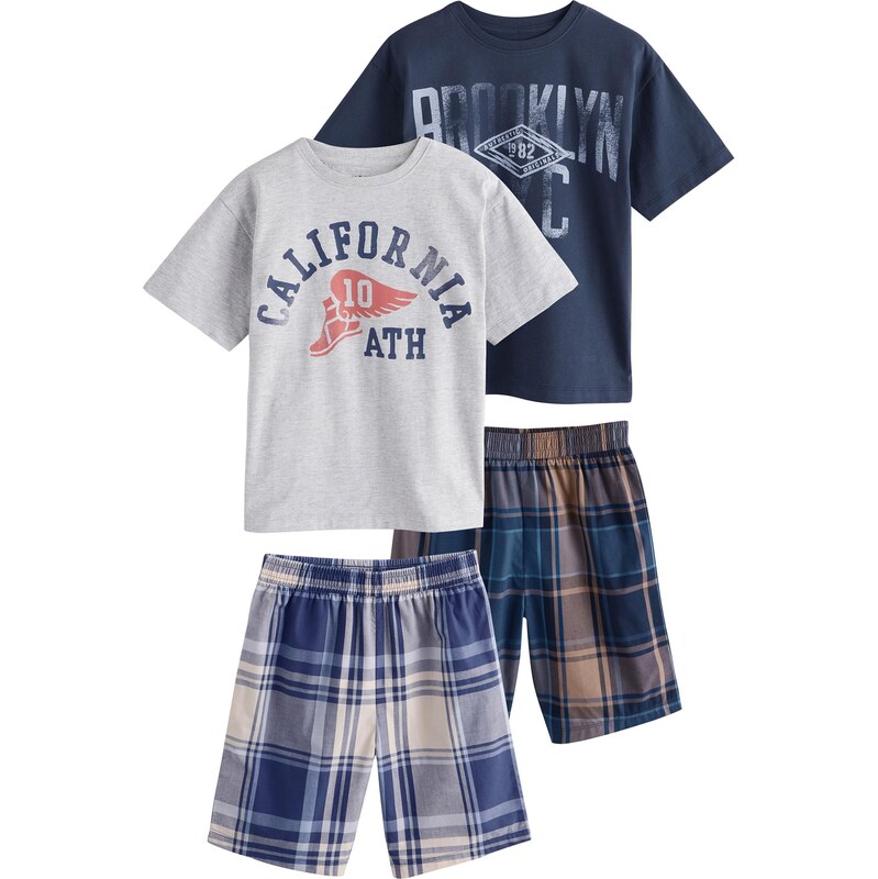 Next Pyžamo tmelová / námornícka modrá / sivá / brusnicová 63681900