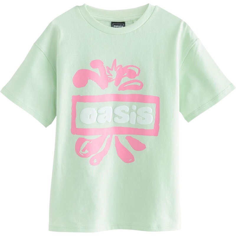 Next Tričko Oasis Band mätová / svetloružová / biela 64512914