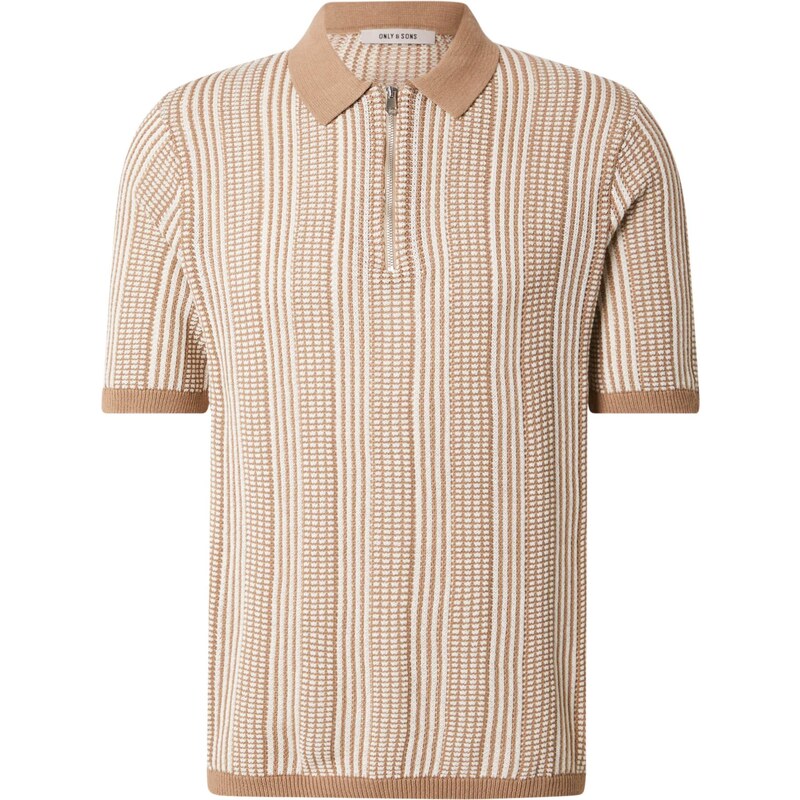 Only & Sons Sveter ONSKETIL tmavobéžová / biela 64100177