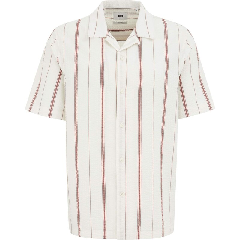 WE Fashion Košeľa hnedá / šedobiela 63683228