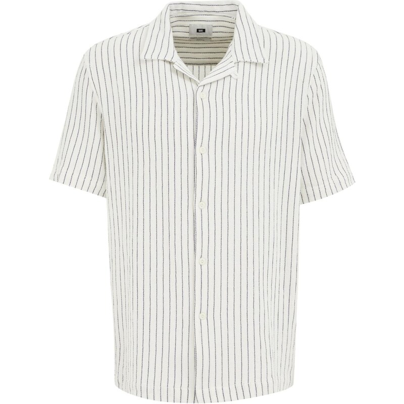 WE Fashion Košeľa čierna / šedobiela 63683235