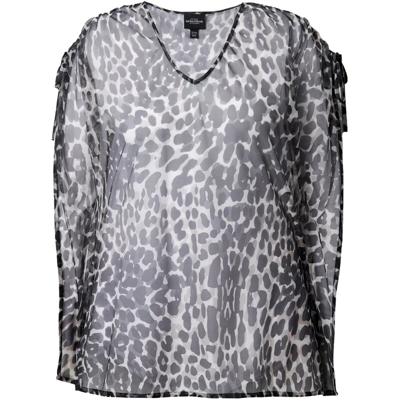 Ulla Popken Blúzka svetlohnedá / svetlosivá / čierna 63853968