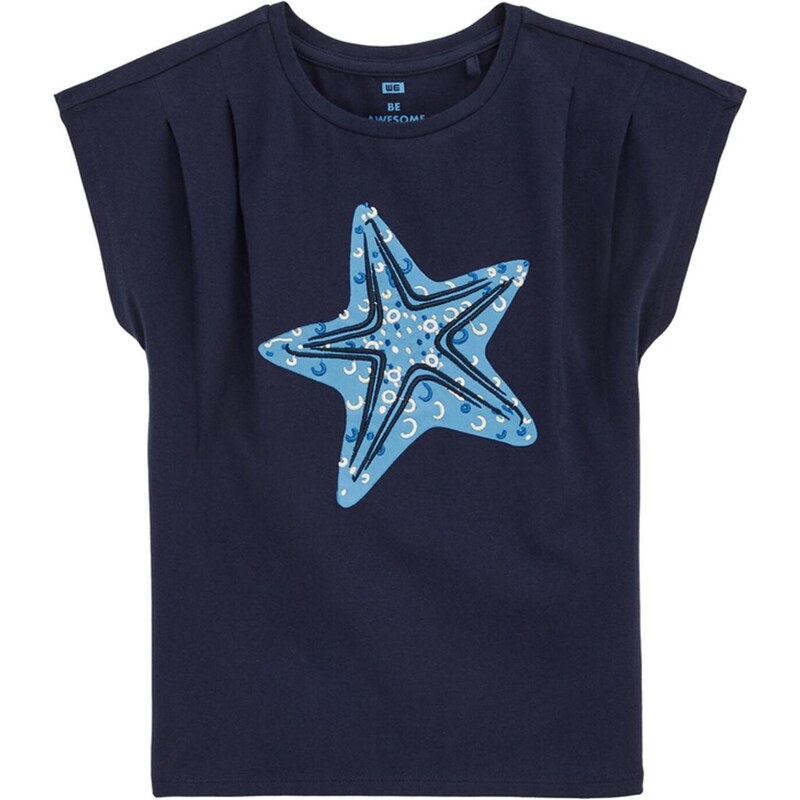 WE Fashion Tričko modrá / tmavomodrá / biela 65652626