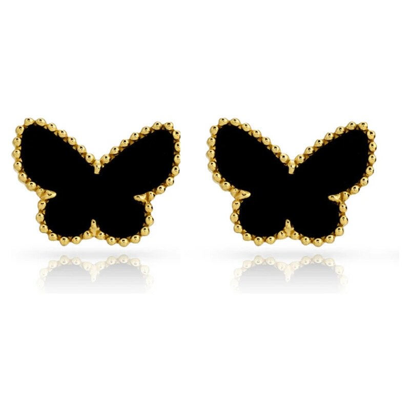 MAJYA Strieborné náušnice LUCKY AMELIE black pozlátené 11826 64582786